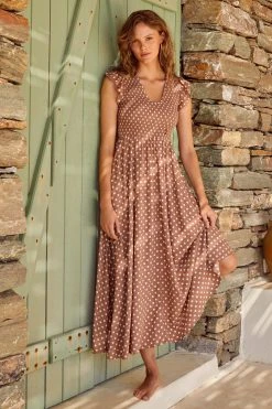 S21A Della Dress In Cinnamon Spot