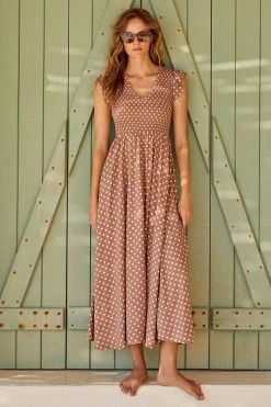 S21A Della Dress In Cinnamon Spot