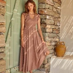 S21A Della Dress In Cinnamon Spot 15 S21A Della Dress In Cinnamon Spot