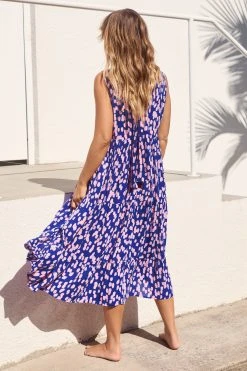 S21A Sale Olivia Midi Tie Dress In Azure