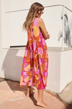 S21A Olivia Midi Tie Dress In Kea Sale