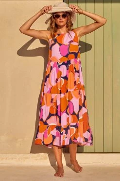 S21A Olivia Midi Tie Dress In Loulida