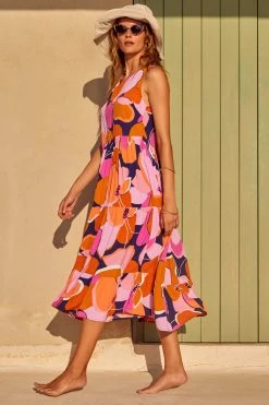 S21A Olivia Midi Tie Dress In Loulida