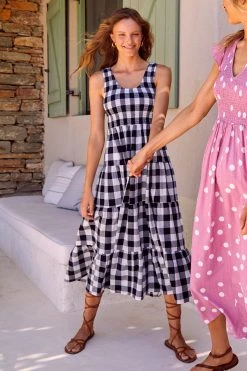 S21A Paris Dress In Granite Gingham Sale 13 S21A Paris Dress In Granite Gingham Sale