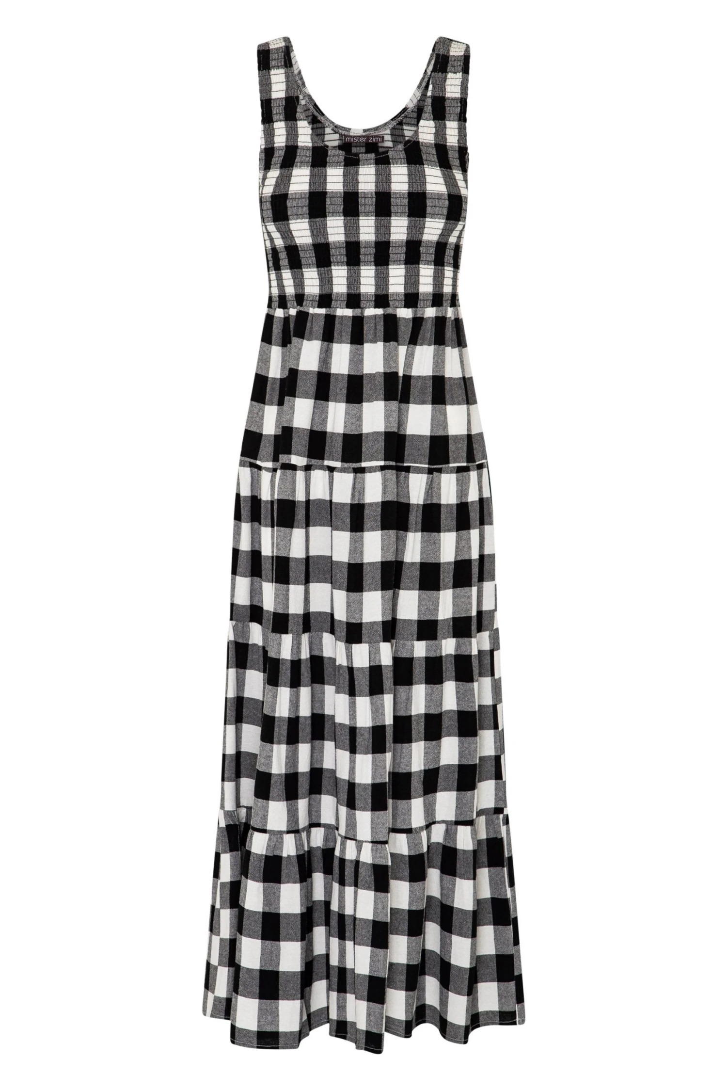 S21A Paris Dress In Granite Gingham Sale 7 S21A Paris Dress In Granite Gingham Sale