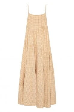 S21A Sale Willow Dress In Sesame Gingham