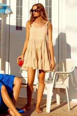 S21A Sale Winifred Mini Dress In Sesame Gingham