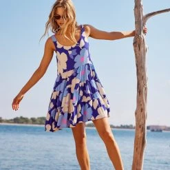 S21B Winifred Mini Dress In Blue Camellia