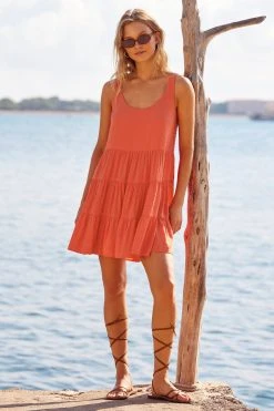 S21B Winifred Mini Dress In Coral Sale