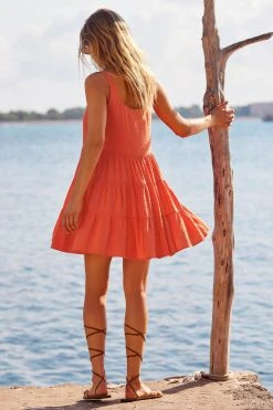 S21B Winifred Mini Dress In Coral Sale