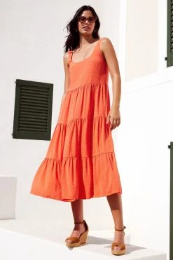 S21B Winifred Midi Dress In Coral