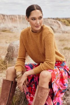 W22A Jane Jumper In Tumeric Tops