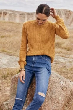 W22A Jane Jumper In Tumeric Tops