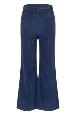 W22A Denim Drew Cropped Flares In Teal Corduroy