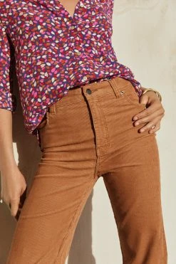 W22A Denim Drew Flares In Mustard Corduroy