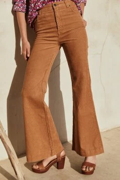 W22A Denim Drew Flares In Mustard Corduroy