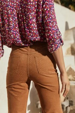 W22A Denim Drew Flares In Mustard Corduroy