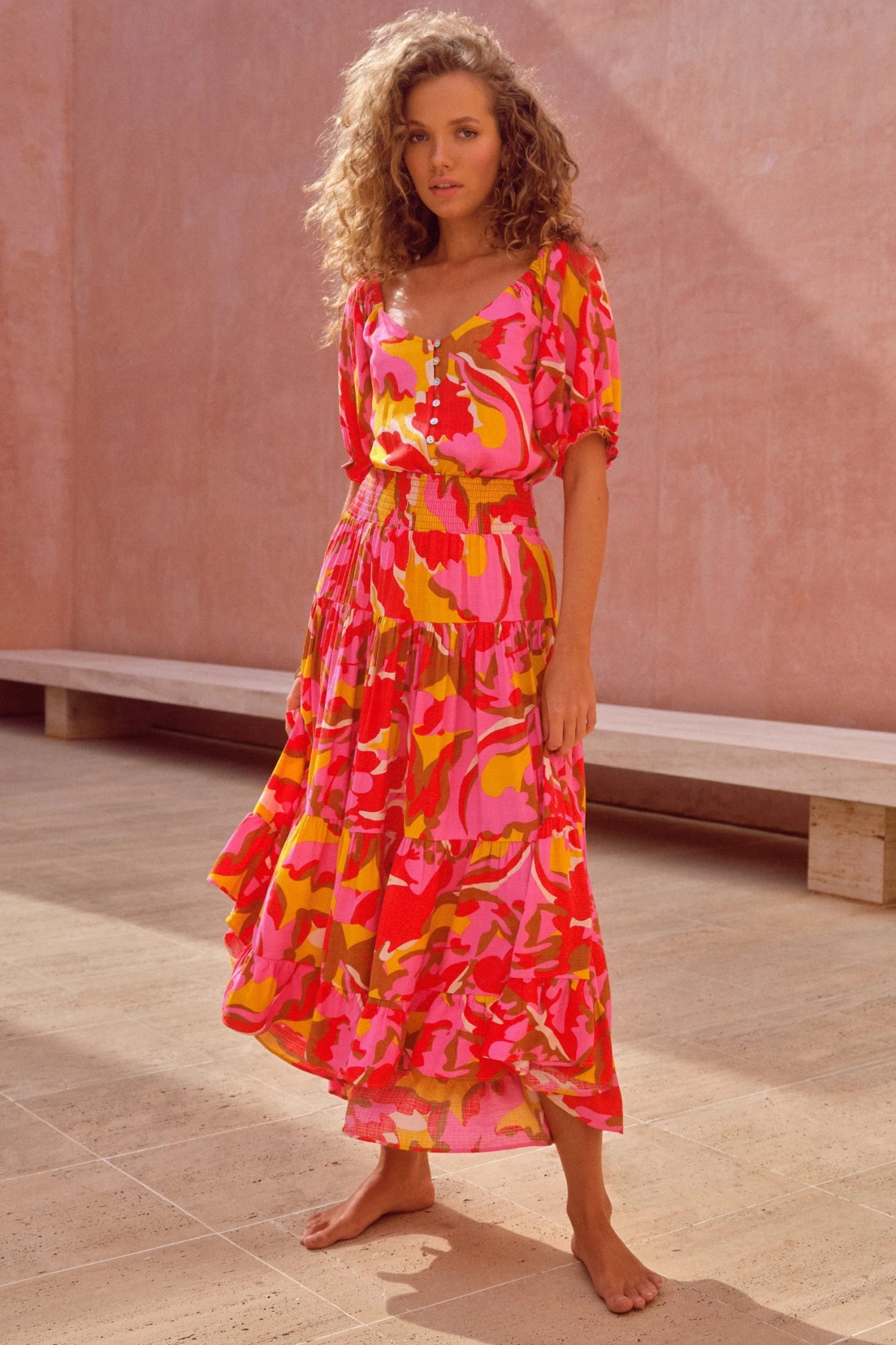 W22A Elodie Top In Saffron Tops 1 W22A Elodie Top In Saffron Tops