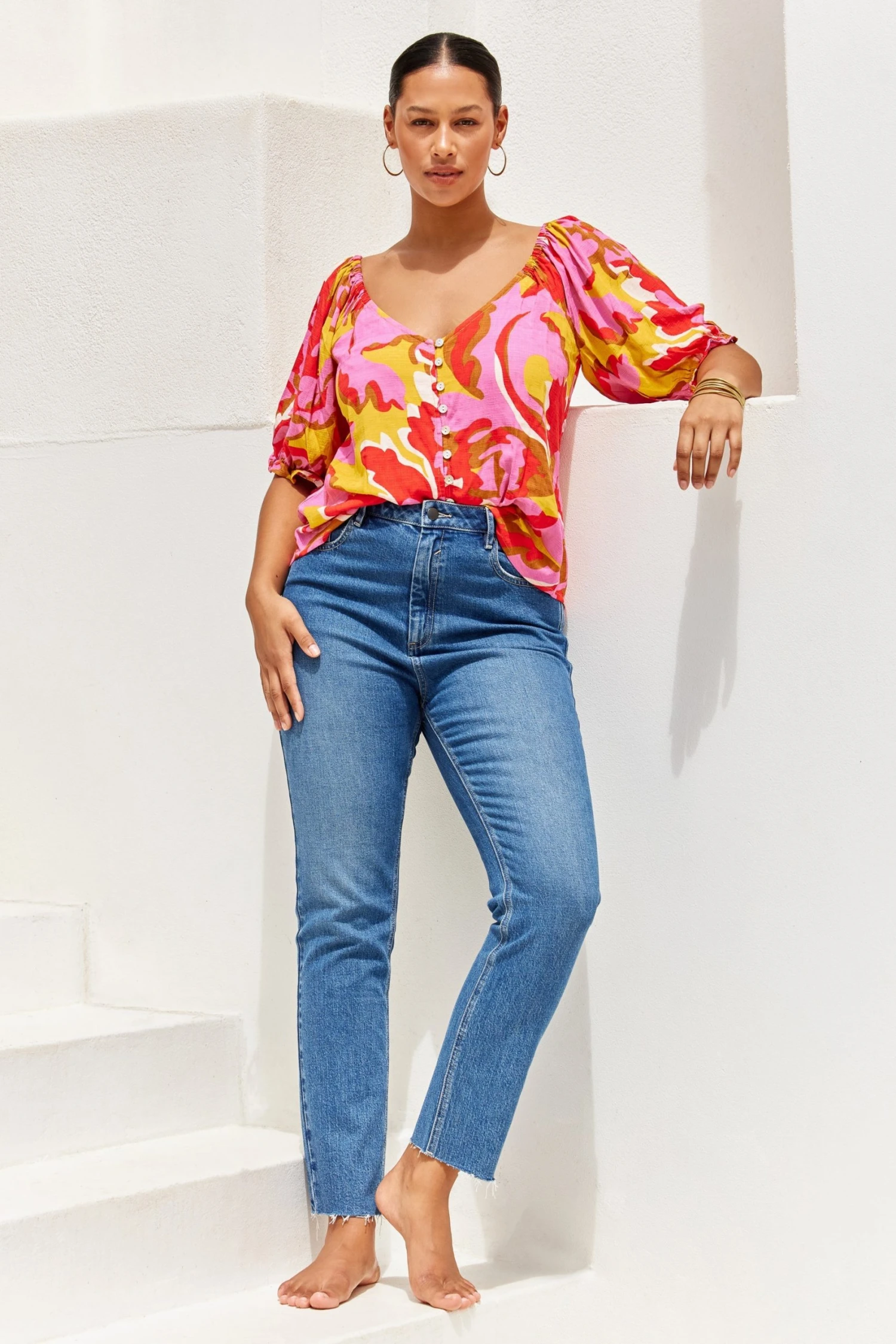 W22A Elodie Top In Saffron Tops 4 W22A Elodie Top In Saffron Tops