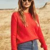 W22C Jane Jumper In Red Tops
