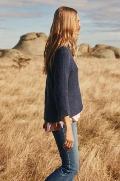 W22C Milla Jumper In Teal Tops