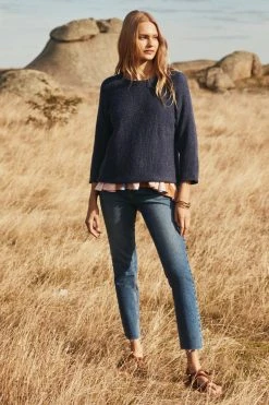 W22C Milla Jumper In Teal Tops