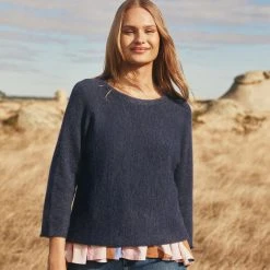 W22C Milla Jumper In Teal Tops