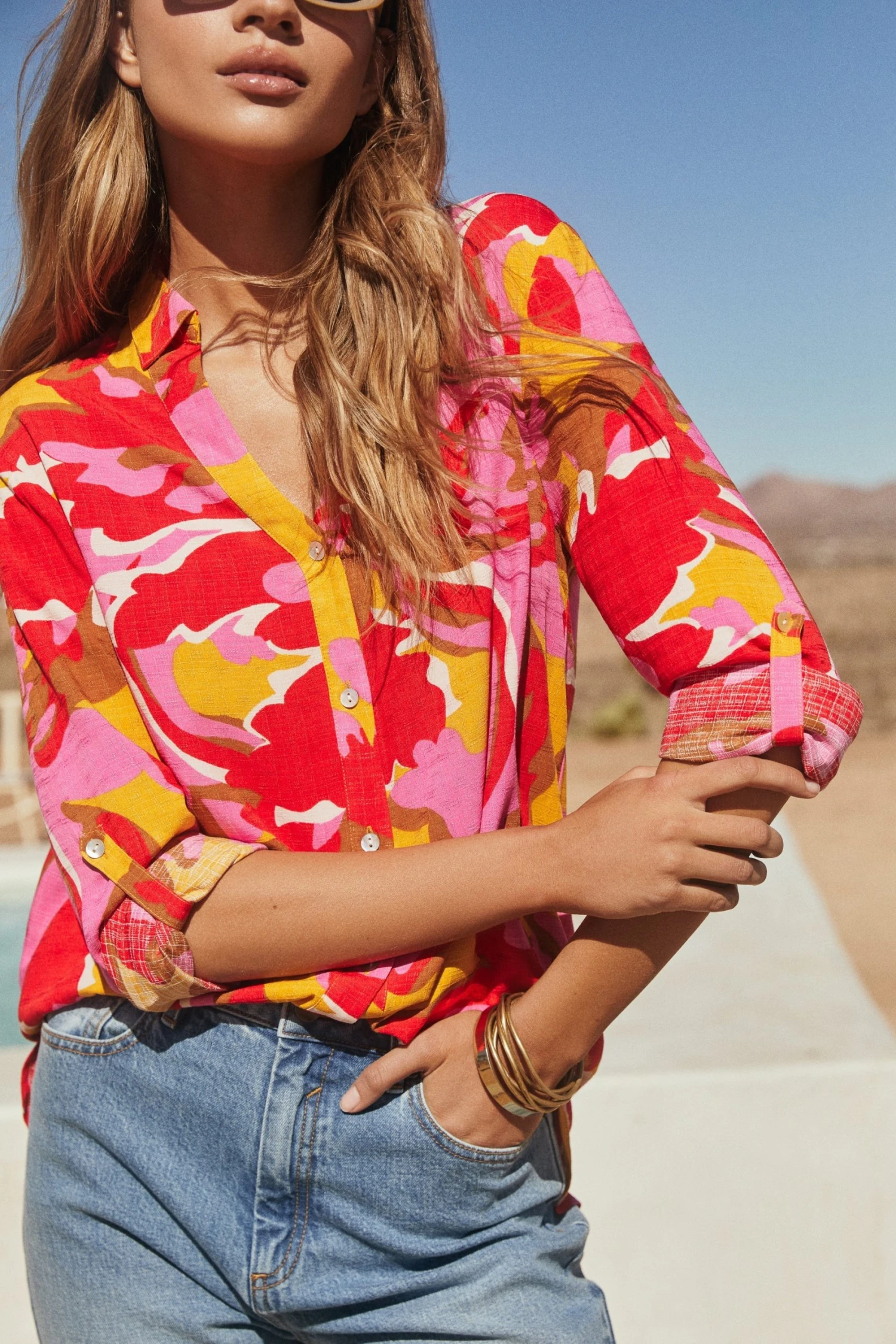 W22A Phoebe Shirt In Saffron Tops 1 W22A Phoebe Shirt In Saffron Tops