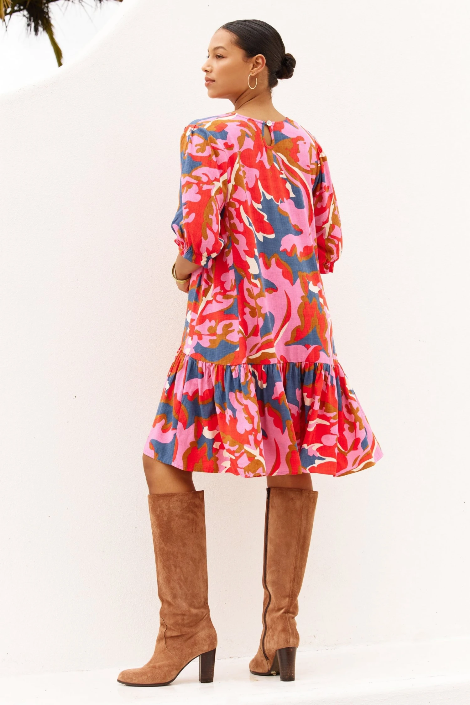 W22A Rosa Frill Sleeve Dress In Sugar Maple 5 W22A Rosa Frill Sleeve Dress In Sugar Maple