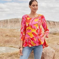 W22A Tops Winter Celeste Top In Saffron