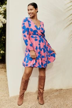 W22D Valerie Mini Dress In Sapphire Rose New