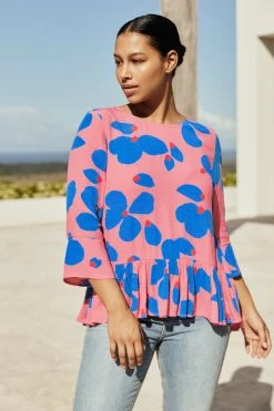 W22D Winter Celeste Top In Sapphire Rose New