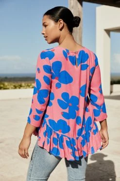 W22D Winter Celeste Top In Sapphire Rose New