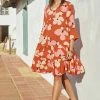W22D New Arabella Dress In Fire Bloom