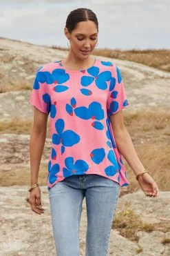 W22D Daisy Top In Sapphire Rose New