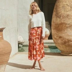 W22D Kasia Skirt In Fire Bloom