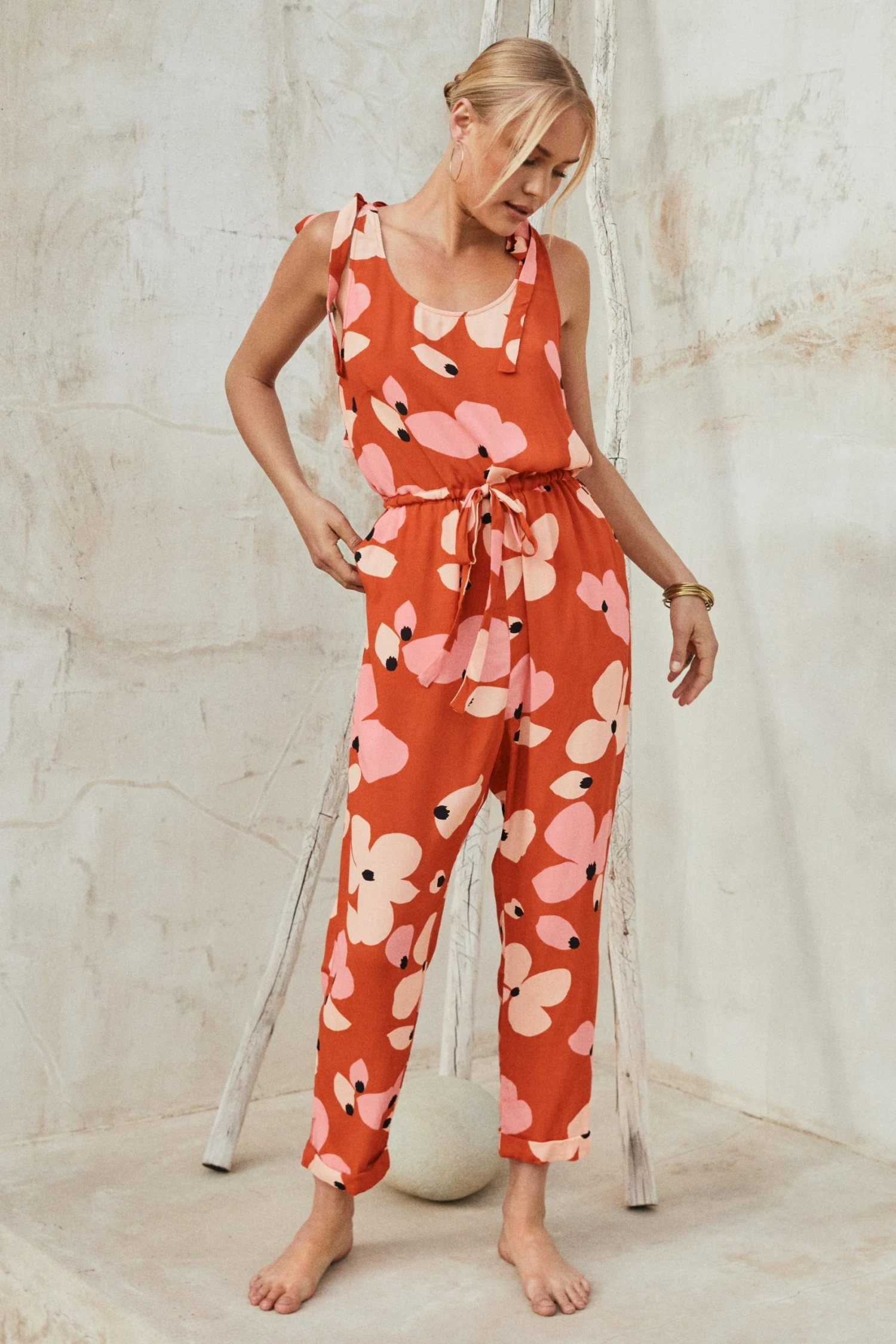 W22D Lila Jumpsuit In Fire Bloom 1 W22D Lila Jumpsuit In Fire Bloom