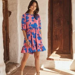 W22D Lottie Mini Dress In Sapphire Rose New