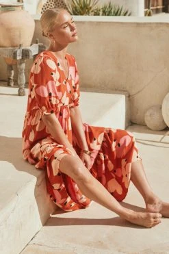 W22D New Mae Dress In Fire Bloom