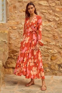 W22D Tamara Dress In Fire Bloom New