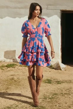 W22D New Vivienne Mini Dress In Sapphire Rose