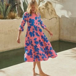 W22D New Winter Olivia Midi Dress In Sapphire Rose