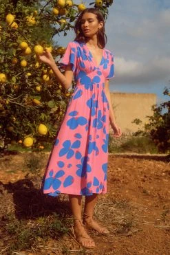 W22D Zuri Dress In Sapphire Rose New